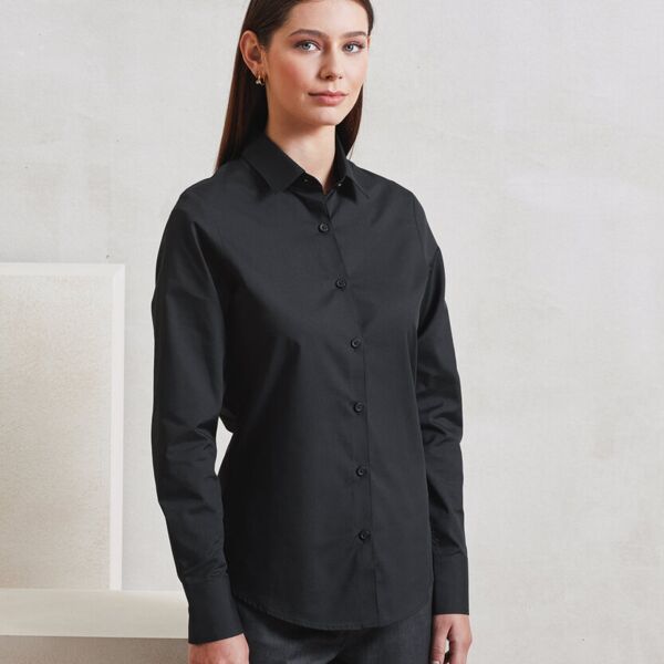 Women’s long sleeve ‘Recyclight’ poplin shirt Thumbnail
